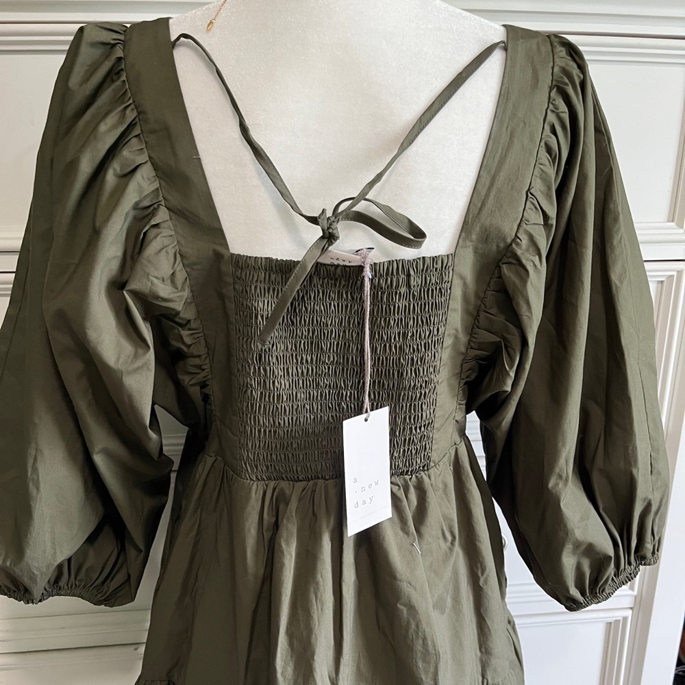 [a new day] short sleeve a line dress - Picture 4 of 5